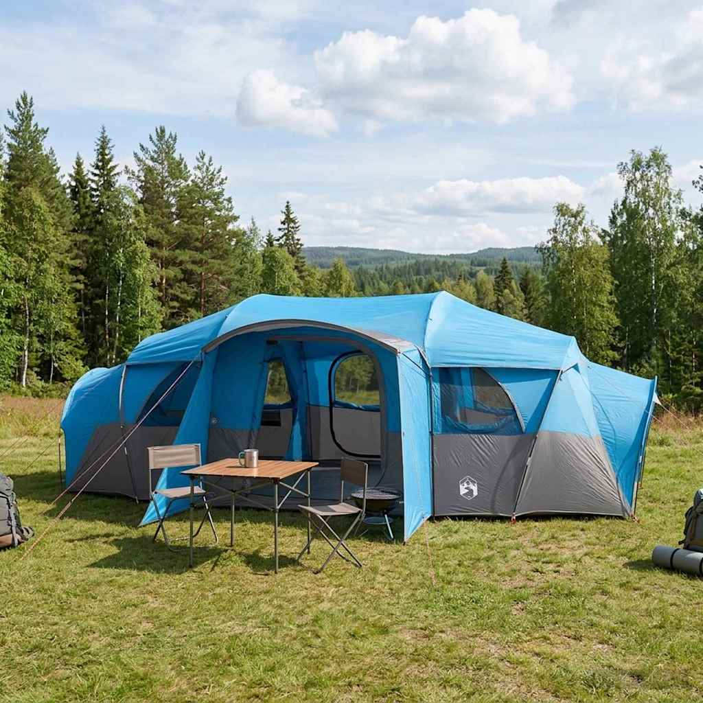 vidaXL Family Tent with Rainfly Water-resistant 10-Person Blue
