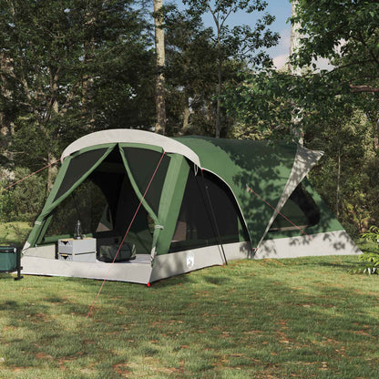 vidaXL Family Tent 14-Person Green 185T Polyester with PU Coating - 550 x 555 x 208 cm