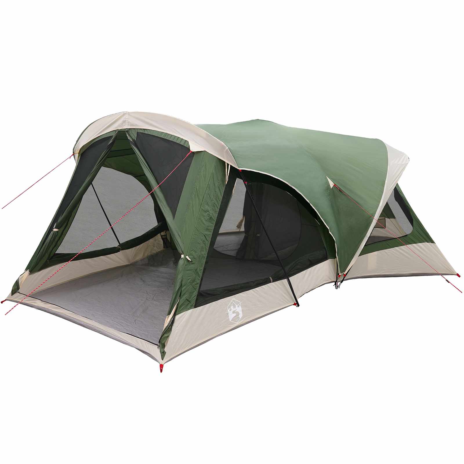 vidaXL Family Tent 14-Person Green 185T Polyester with PU Coating - 550 x 555 x 208 cm