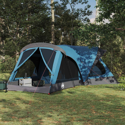 vidaXL Family Tent 14-Person Blue 185T Polyester with PU Coating - 550 x 555 x 208 cm