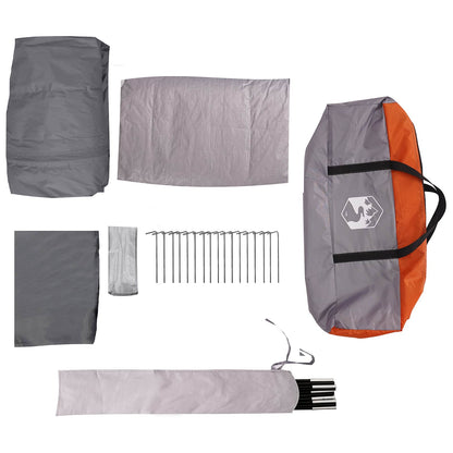 vidaXL Family Tent 14-Person Grey and Orange - 550 x 555 x 208 cm