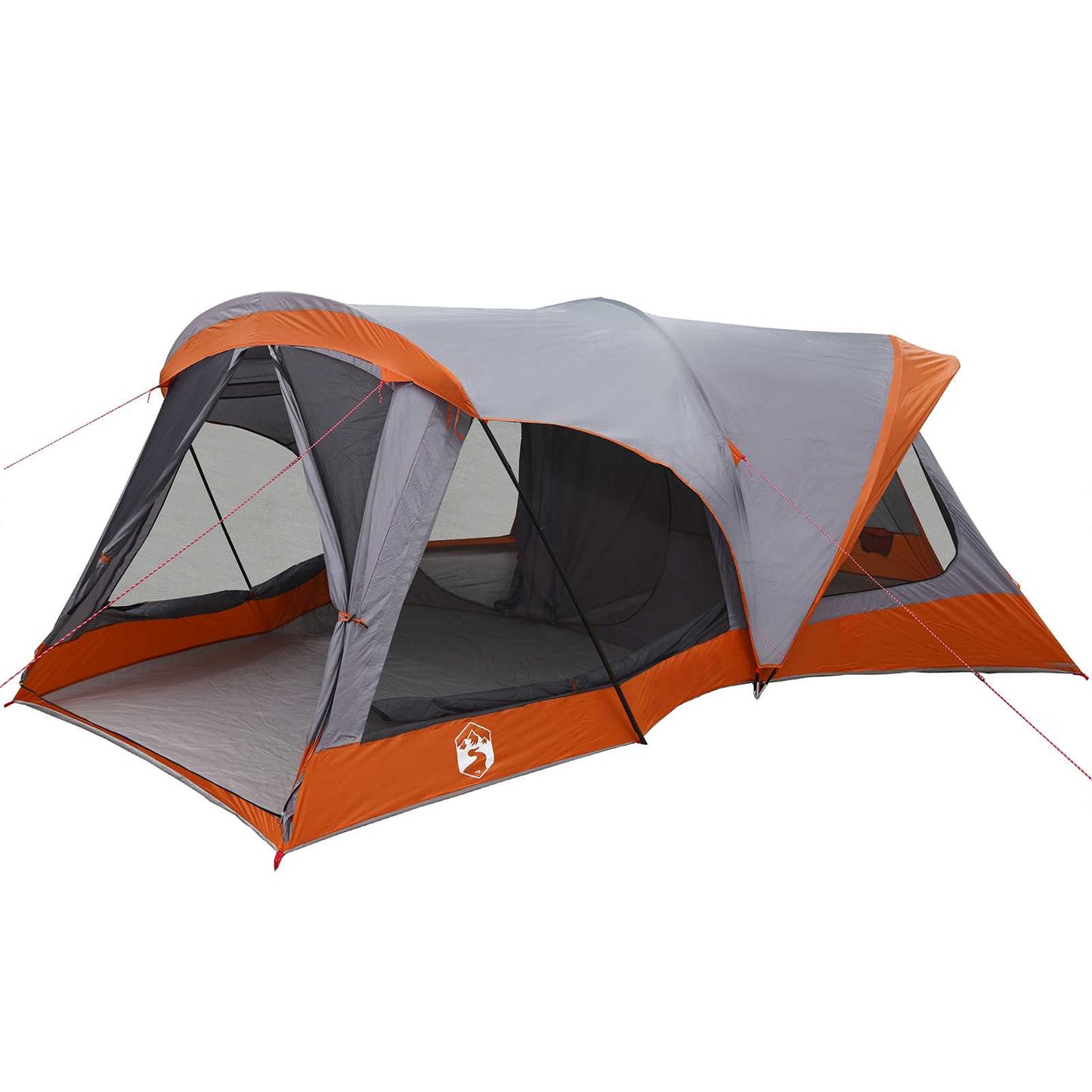 vidaXL Family Tent 14-Person Grey and Orange - 550 x 555 x 208 cm