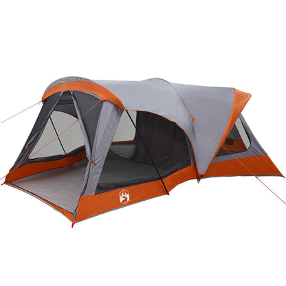 vidaXL Family Tent 14-Person Grey and Orange - 550 x 555 x 208 cm