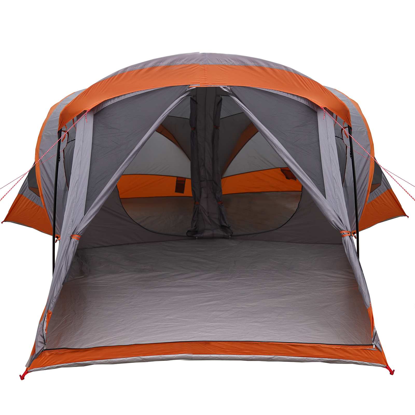 vidaXL Family Tent 14-Person Grey and Orange - 550 x 555 x 208 cm
