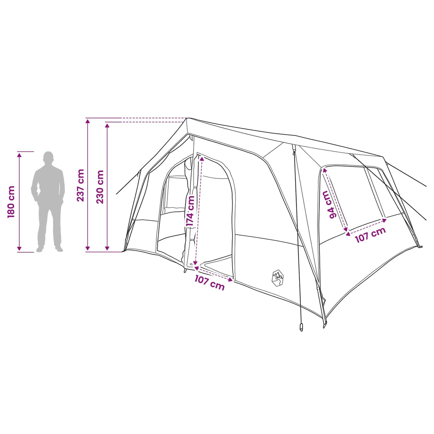 vidaXL Family Tent 533 x 312 x 230 cm Green