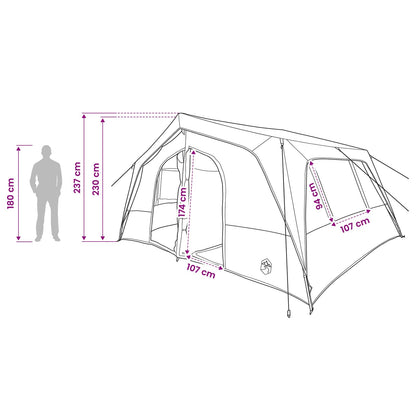 vidaXL Family Tent 533 x 312 x 230 cm Grey and Orange