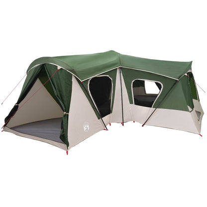 vidaXL Family Tent 14-Person Green 185T Polyester with PU Coating - 610 x 610 x 210 cm