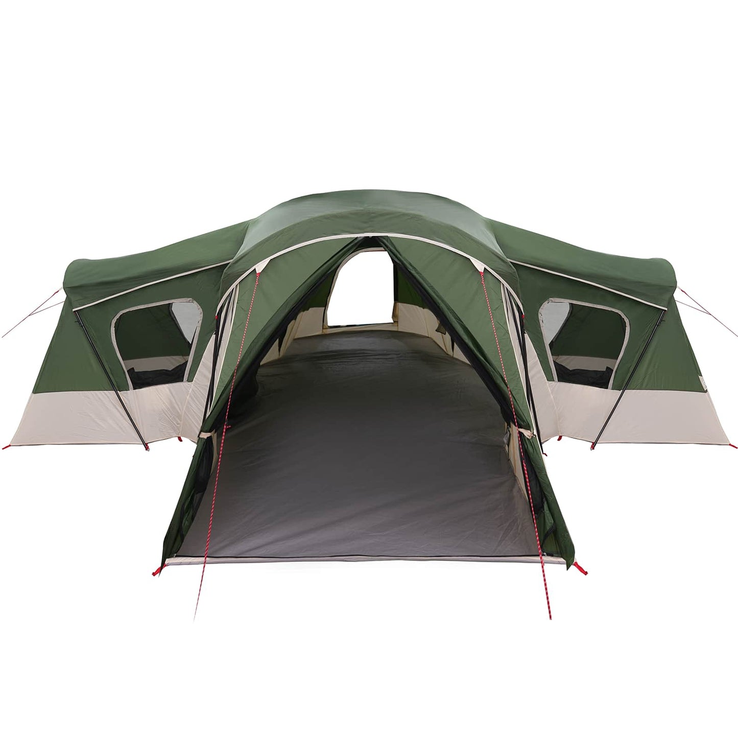 vidaXL Family Tent 14-Person Green 185T Polyester with PU Coating - 610 x 610 x 210 cm