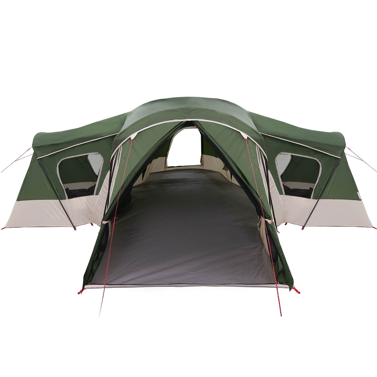 vidaXL Family Tent 14-Person Green 185T Polyester with PU Coating - 610 x 610 x 210 cm