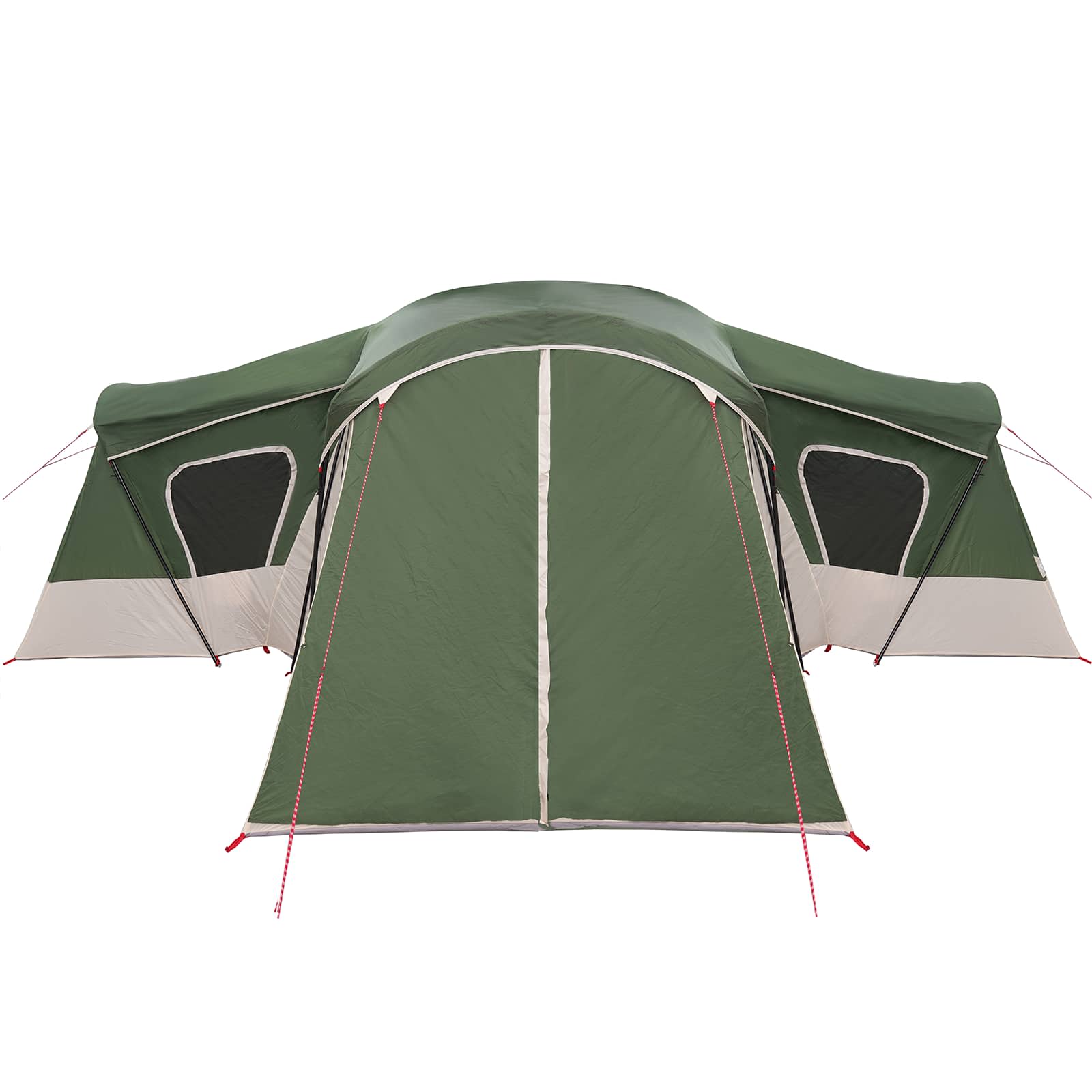 vidaXL Family Tent 14-Person Green 185T Polyester with PU Coating - 610 x 610 x 210 cm