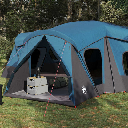 vidaXL Family Tent 14-Person Blue 185T Polyester with PU Coating - 610 x 610 x 210 cm