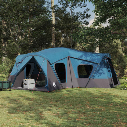 vidaXL Family Tent 14-Person Blue 185T Polyester with PU Coating - 610 x 610 x 210 cm