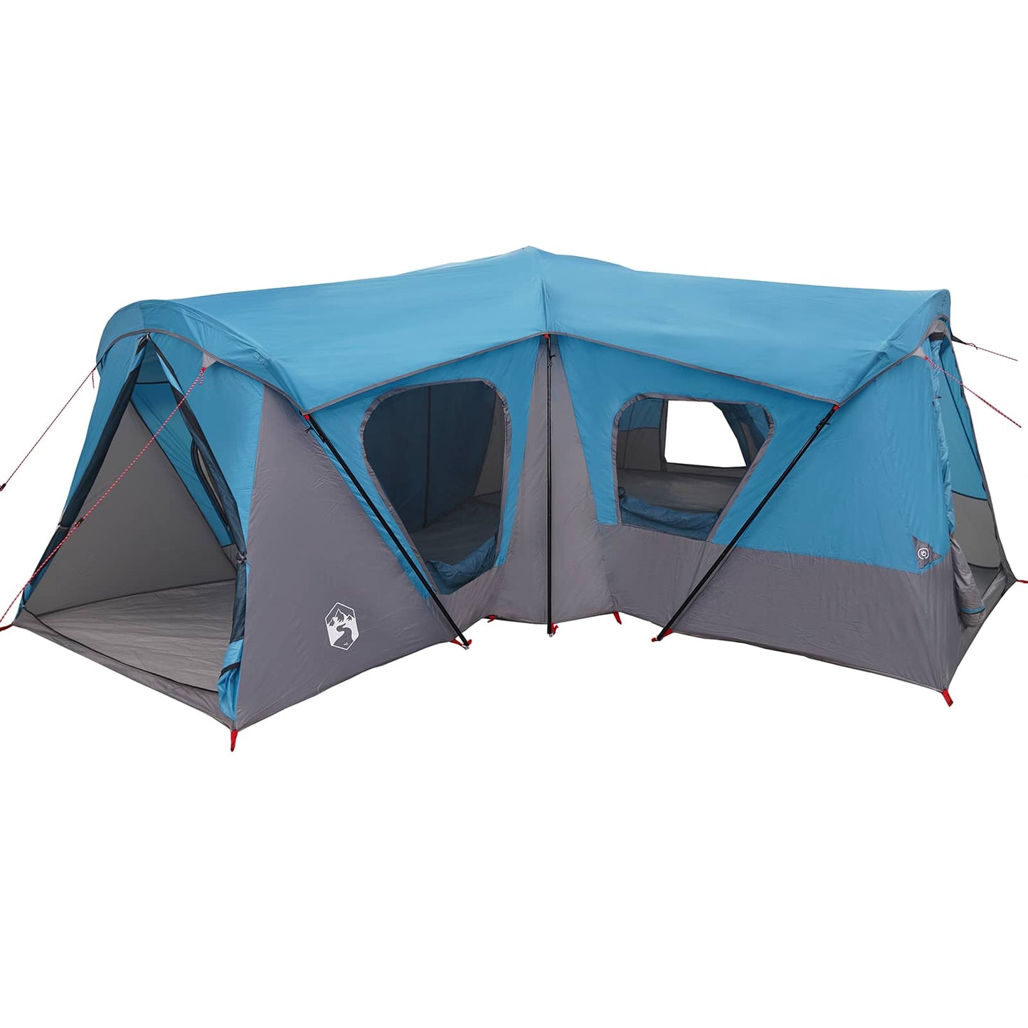 vidaXL Family Tent 14-Person Blue 185T Polyester with PU Coating - 610 x 610 x 210 cm