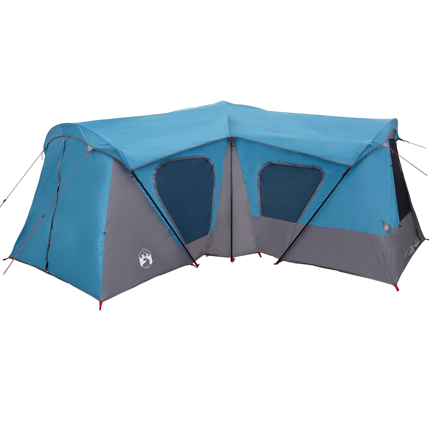 vidaXL Family Tent 14-Person Blue 185T Polyester with PU Coating - 610 x 610 x 210 cm