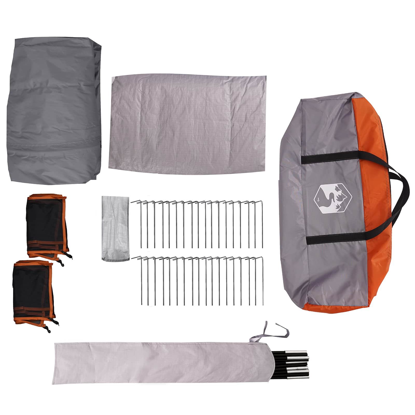 vidaXL Family Tent 14-Person Grey and Orange - 610 x 610 x 210 cm