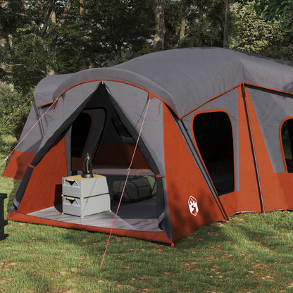 vidaXL Family Tent 14-Person Grey and Orange - 610 x 610 x 210 cm