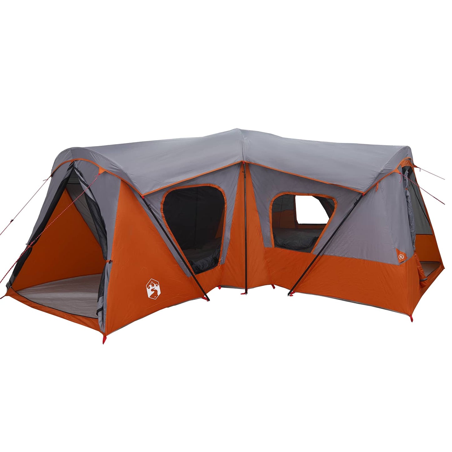 vidaXL Family Tent 14-Person Grey and Orange - 610 x 610 x 210 cm