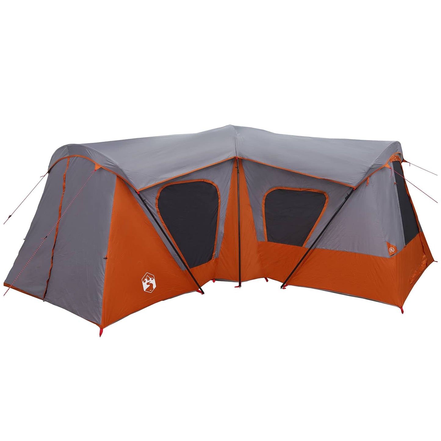 vidaXL Family Tent 14-Person Grey and Orange - 610 x 610 x 210 cm