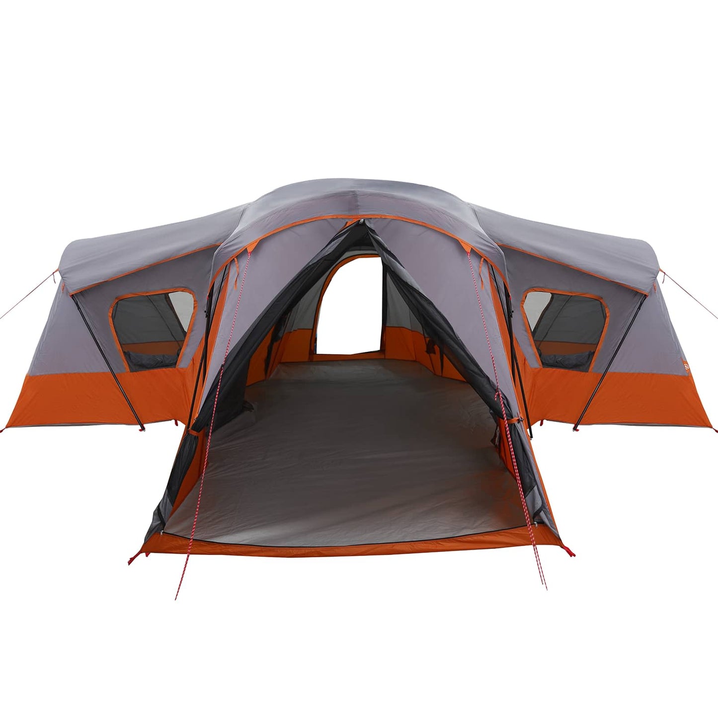 vidaXL Family Tent 14-Person Grey and Orange - 610 x 610 x 210 cm