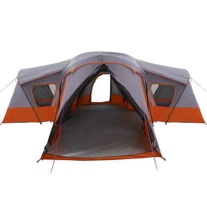 vidaXL Family Tent 14-Person Grey and Orange - 610 x 610 x 210 cm