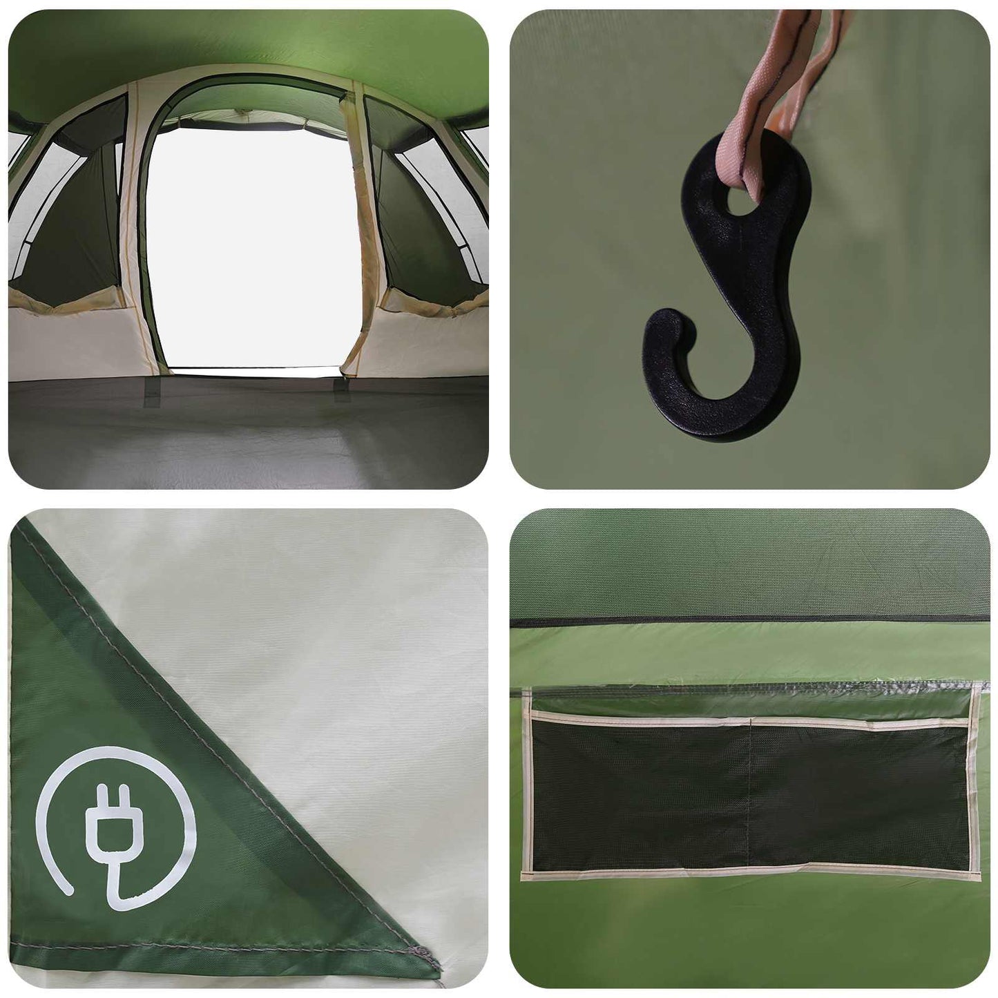 vidaXL Tunnel Tent 675 x 392 x 210 cm Green