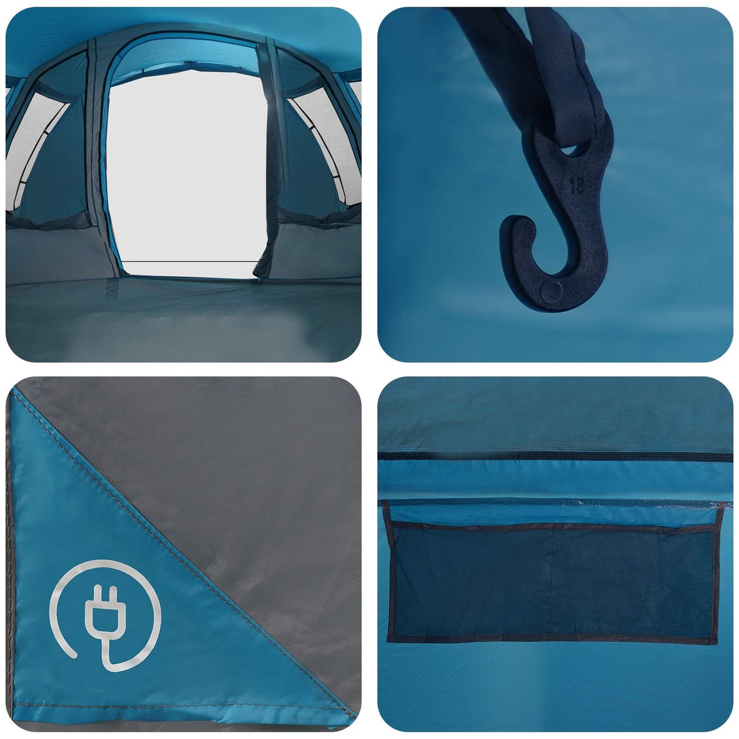 vidaXL Tunnel Tent 675 x 392 x 210 cm Blue