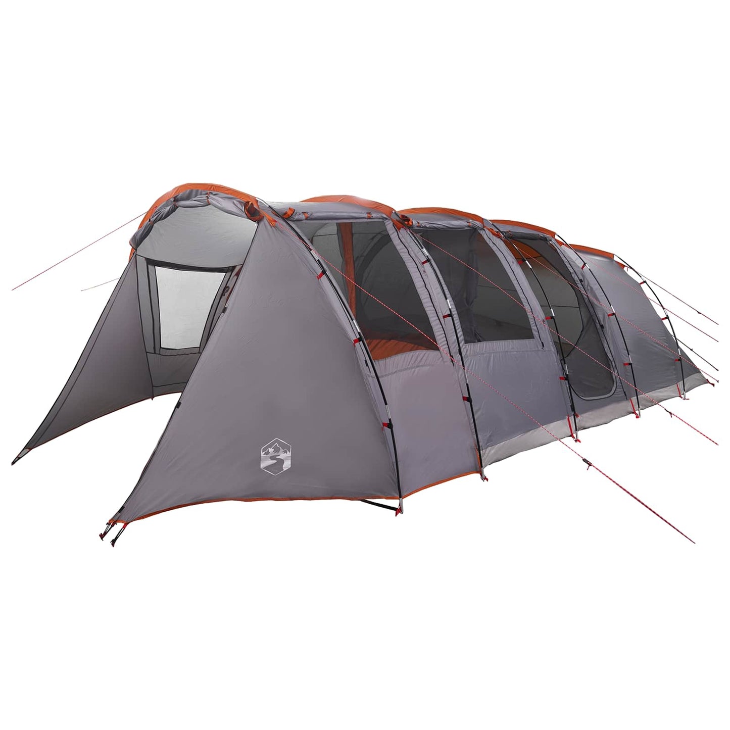 vidaXL Tunnel Tent 675 x 392 x 210 cm Grey and Orange