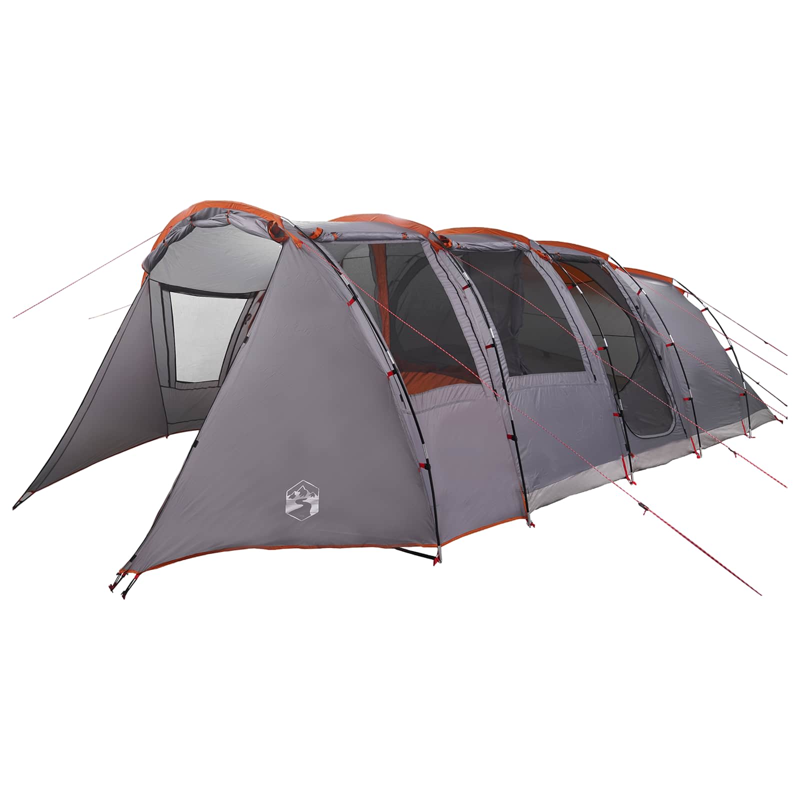 vidaXL Tunnel Tent 675 x 392 x 210 cm Grey and Orange