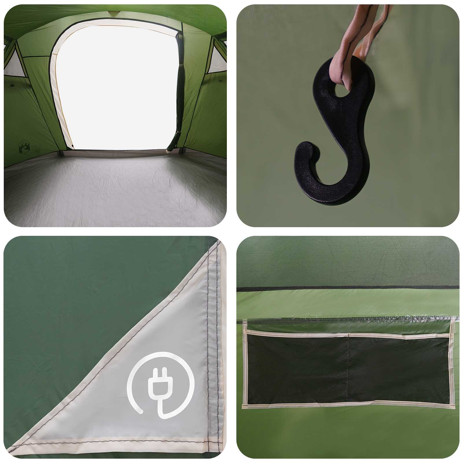 vidaXL Tunnel Tent 505 x 330 x 204 cm Green