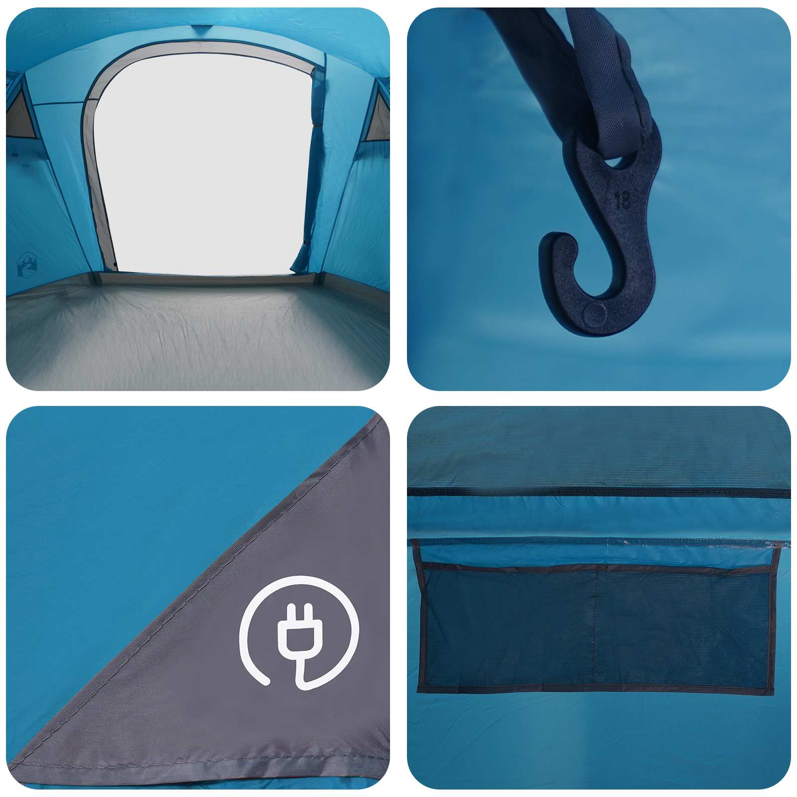 vidaXL Tunnel Tent 505 x 330 x 204 cm Blue