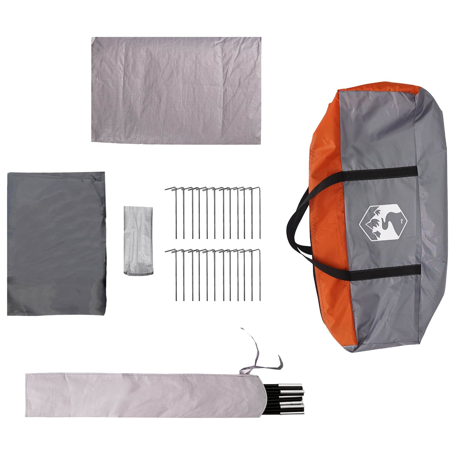 vidaXL Tunnel Tent 505 x 330 x 204 cm Grey and Orange
