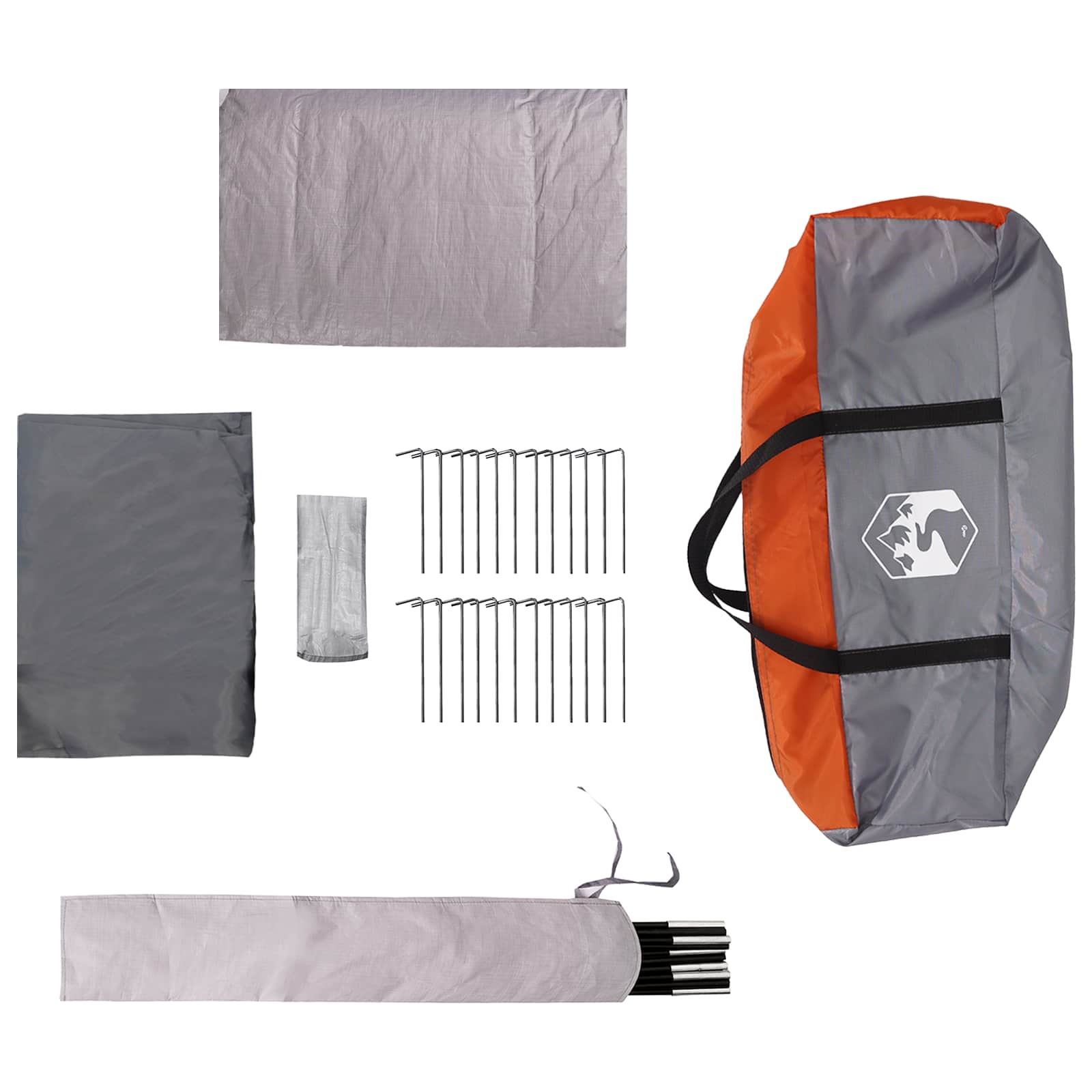 vidaXL Tunnel Tent 505 x 330 x 204 cm Grey and Orange