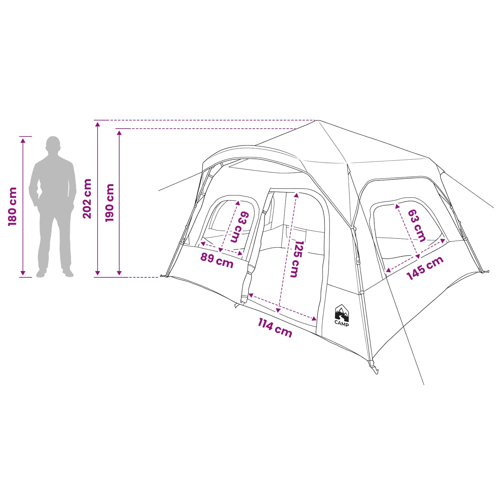 vidaXL Instant Tent Green 340 x 280 x 190 cm