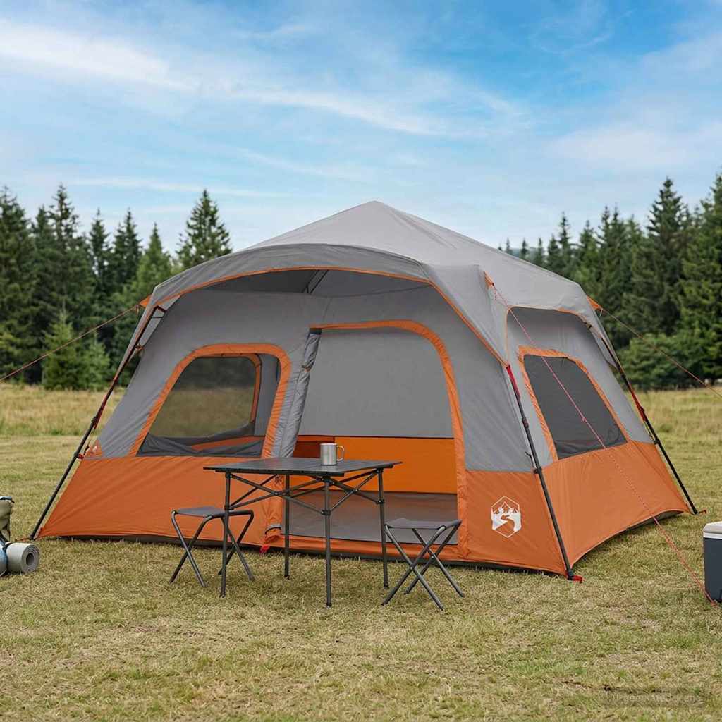 vidaXL Instant Tent Grey and Orange 340 x 280 x 190 cm