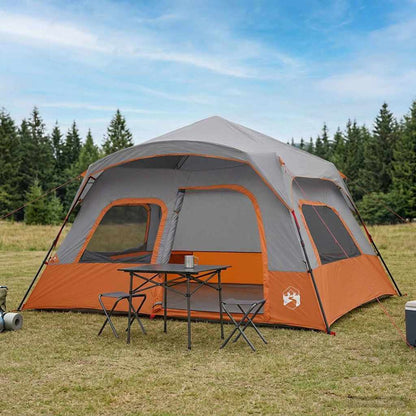vidaXL Instant Tent Grey and Orange 340 x 280 x 190 cm