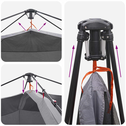 vidaXL Instant Tent Grey and Orange 340 x 280 x 190 cm