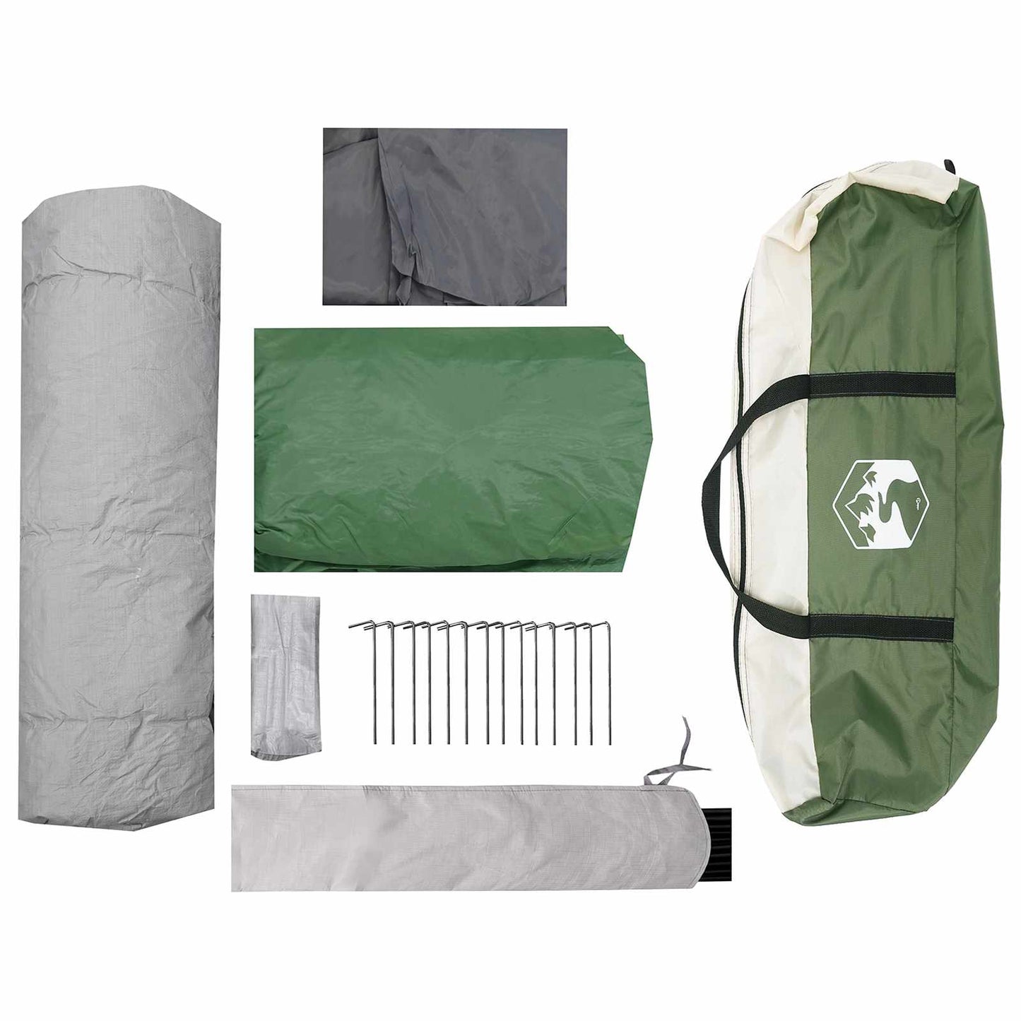 vidaXL Instant Tent 8-Person Green 185T Polyester with PU Coating