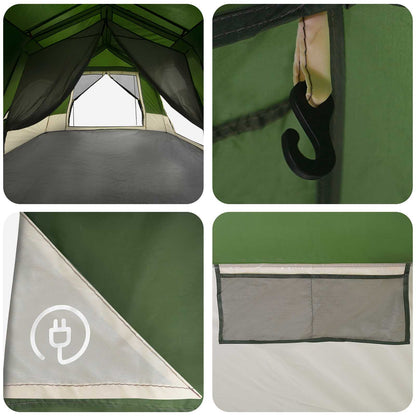 vidaXL Instant Tent 8-Person Green 185T Polyester with PU Coating