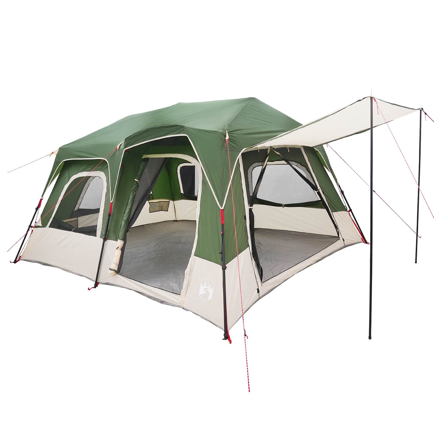 vidaXL Instant Tent 8-Person Green 185T Polyester with PU Coating