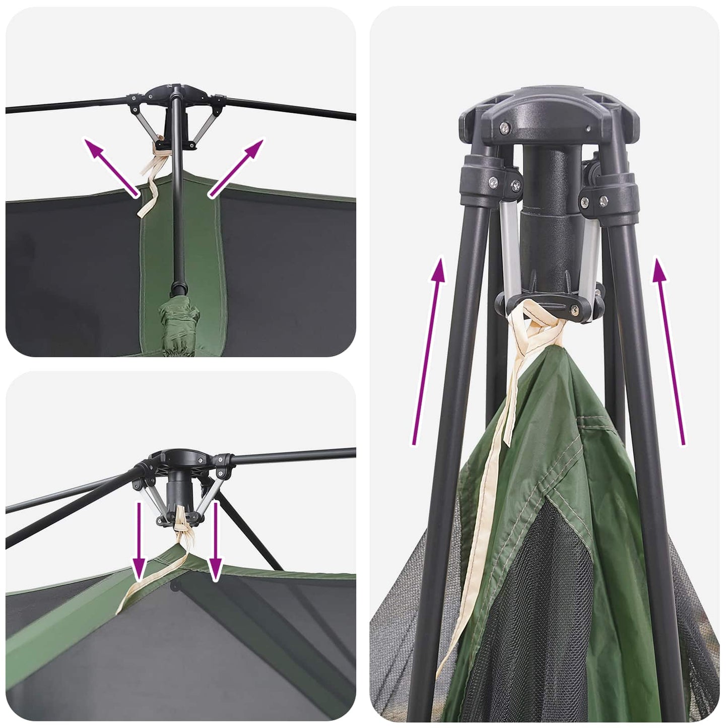 vidaXL Instant Tent 8-Person Green 185T Polyester with PU Coating