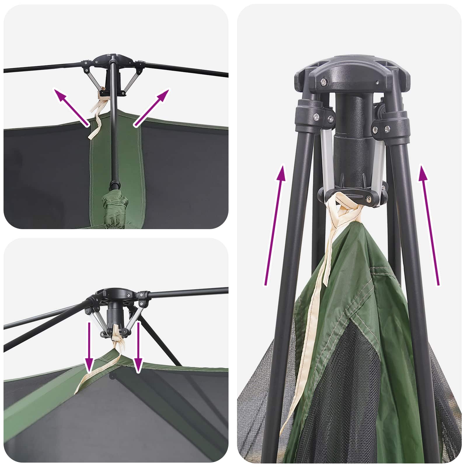 vidaXL Instant Tent 8-Person Green 185T Polyester with PU Coating
