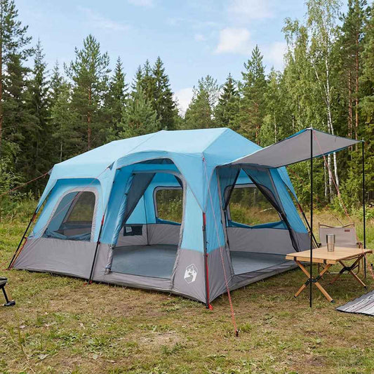 vidaXL Instant Tent 8-Person Blue 185T Polyester with PU Coating