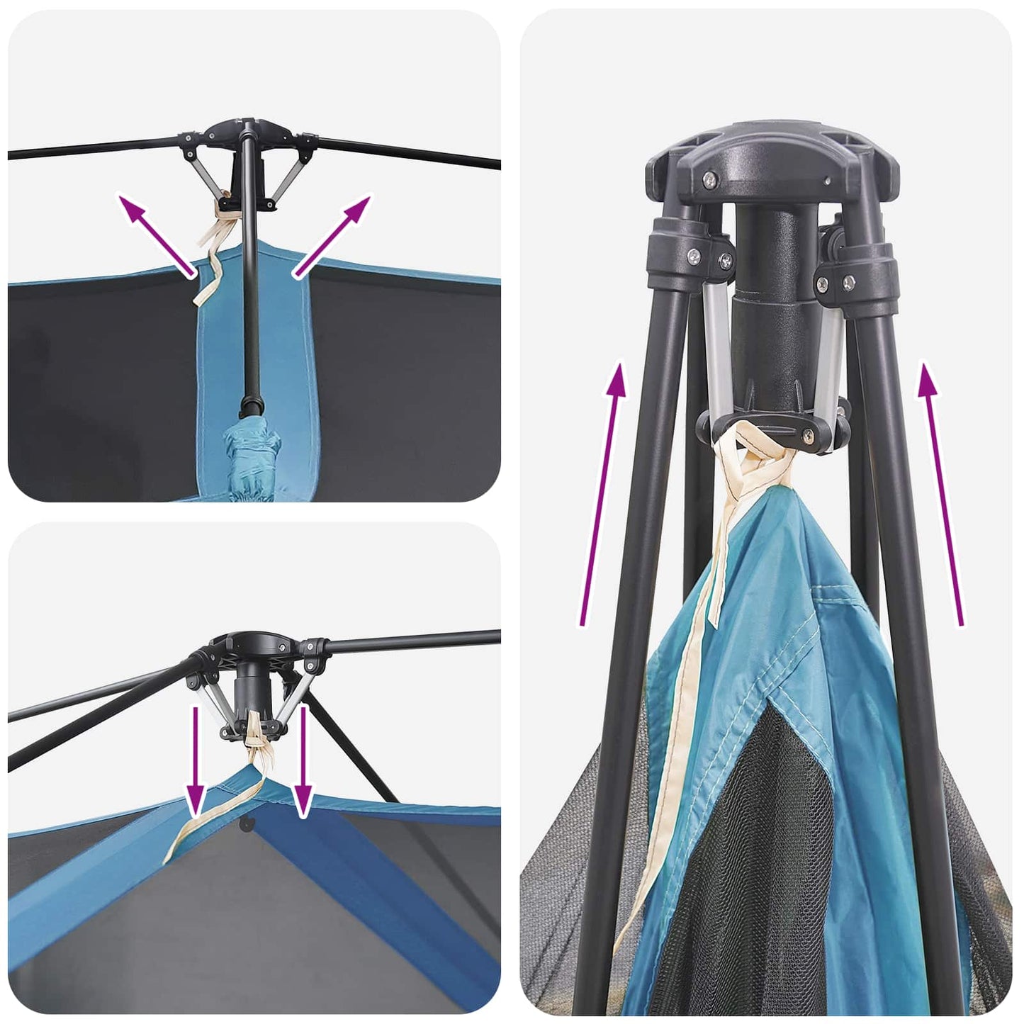 vidaXL Instant Tent 8-Person Blue 185T Polyester with PU Coating