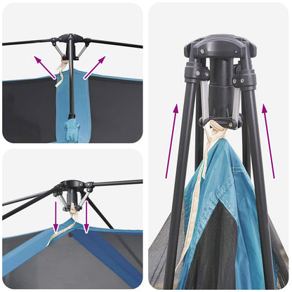 vidaXL Instant Tent 8-Person Blue 185T Polyester with PU Coating