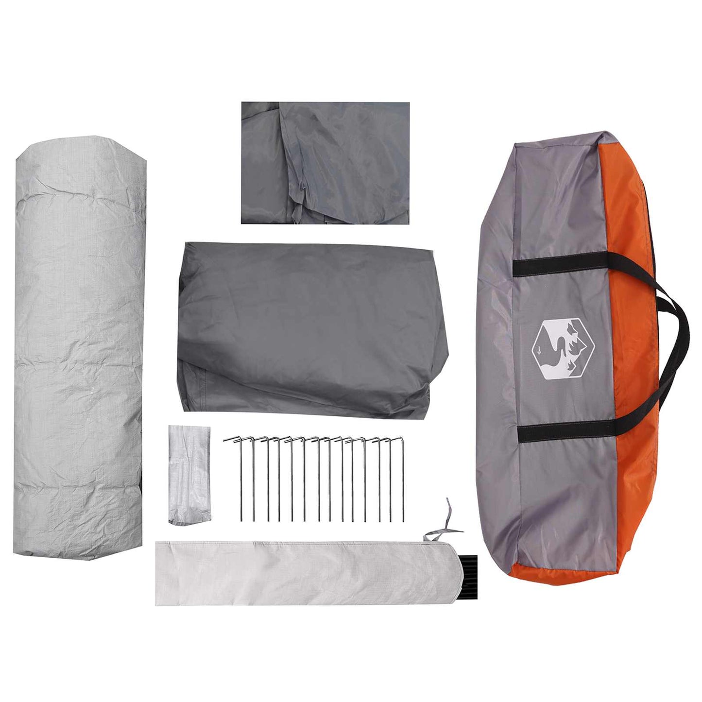 vidaXL Instant Tent 8-Person Grey and Orange