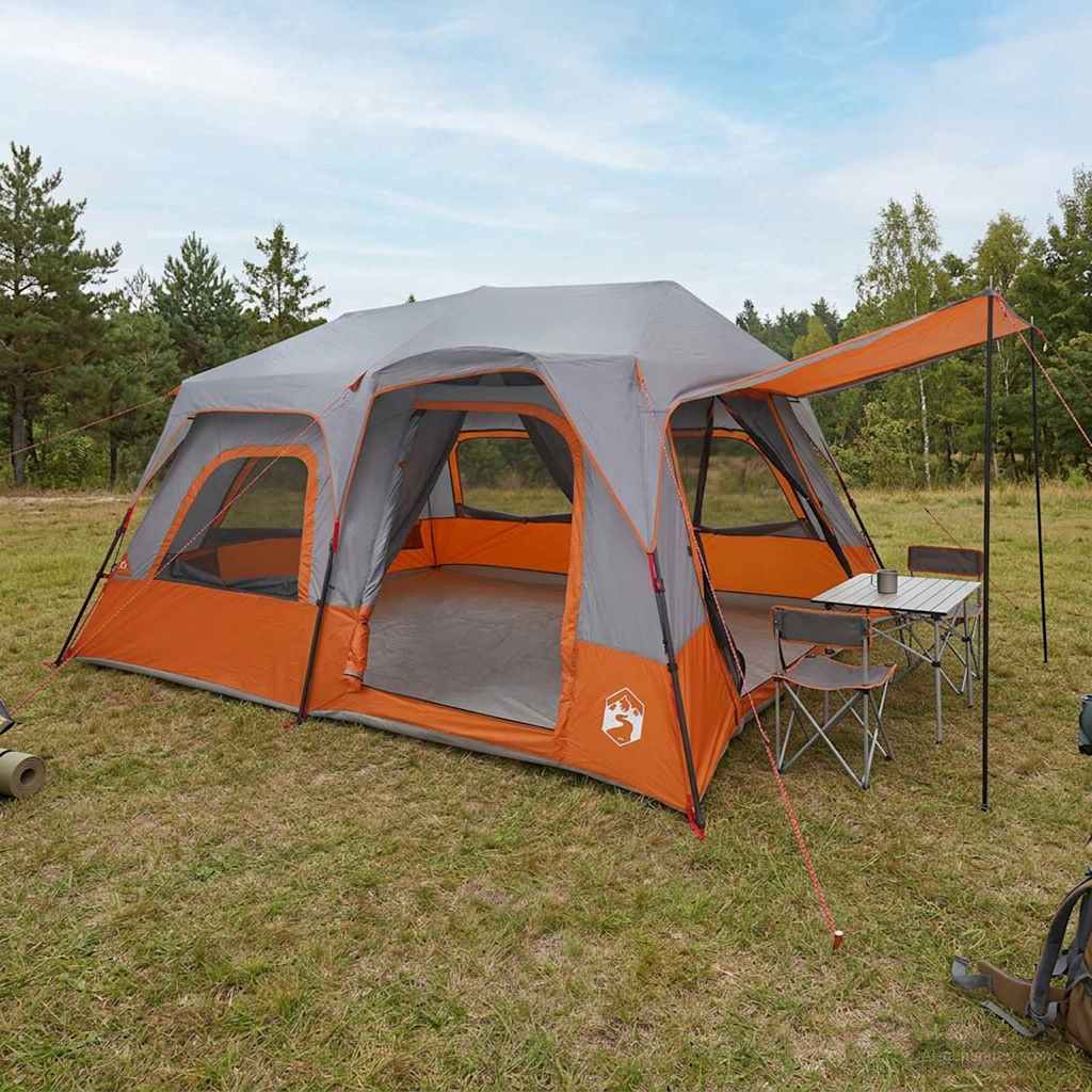 vidaXL Instant Tent 8-Person Grey and Orange