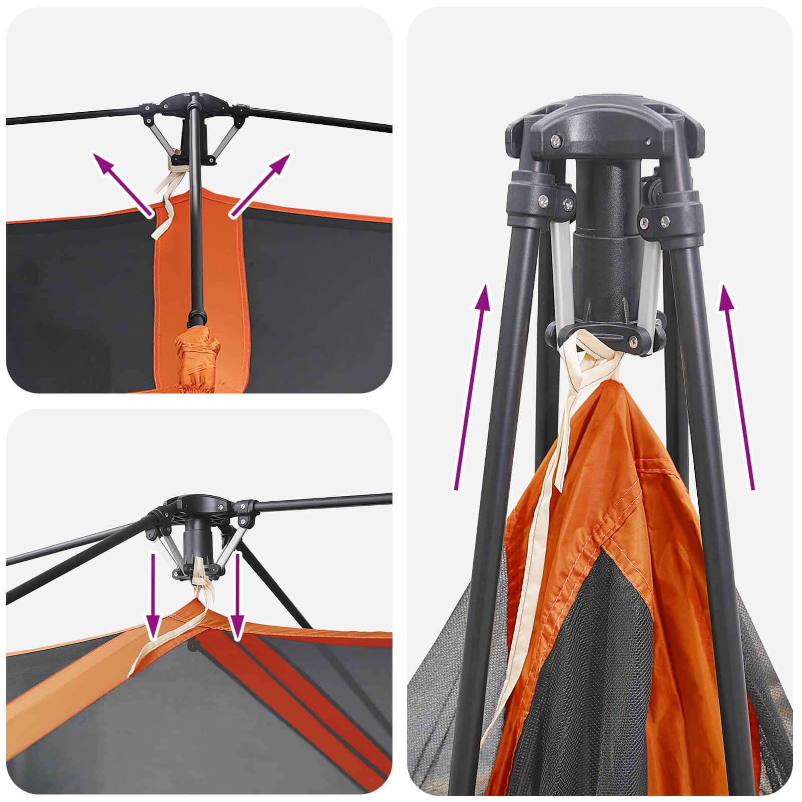 vidaXL Instant Tent 8-Person Grey and Orange