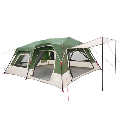 vidaXL Instant Tent 10-Person Green 185T Polyester with PU Coating