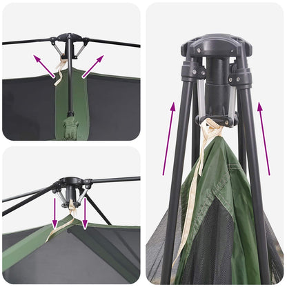 vidaXL Instant Tent 10-Person Green 185T Polyester with PU Coating