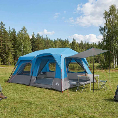 vidaXL Instant Tent 10-Person Blue 185T Polyester with PU Coating